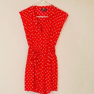 ModCloth Red White Polka Dot Romper Size Medium